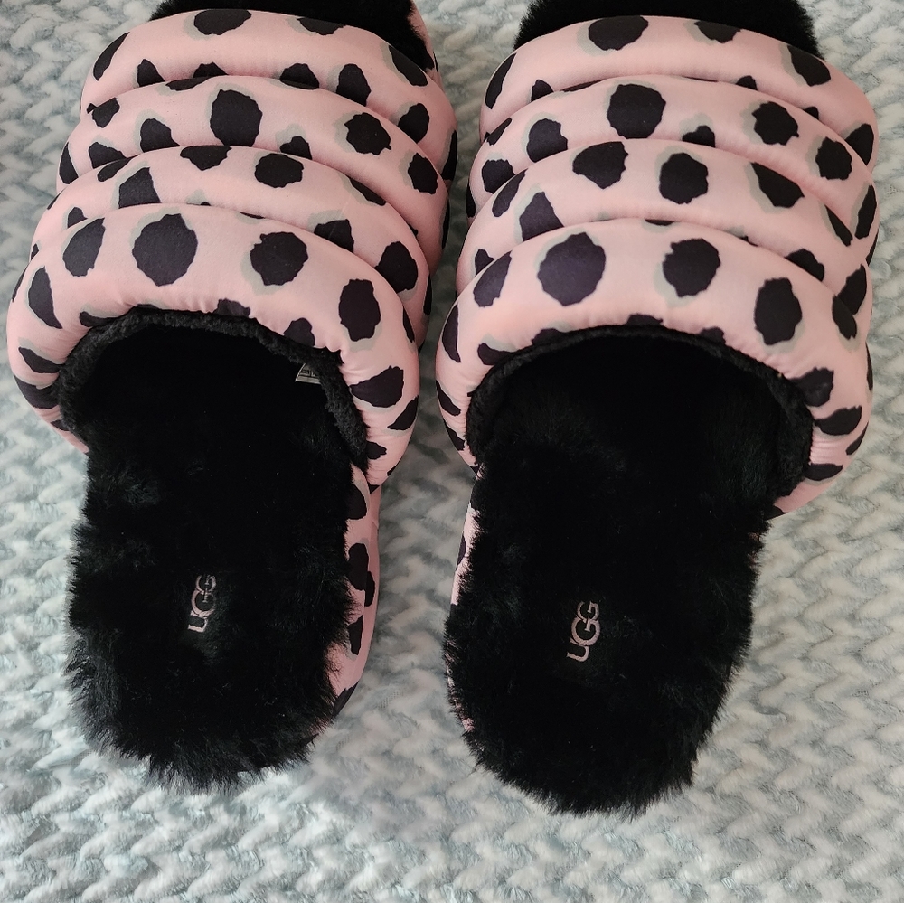 UGG Platform Maxi Slides Womens Size 10 NWOT Genuine Fur - Picture 3 of 6